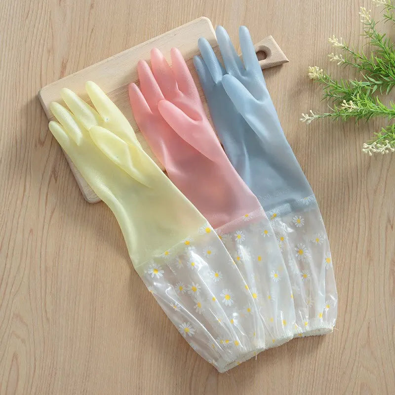 Waterproof Cleaning Gloves | Latex Household Dishwashing Gloves | Kitchen & Laundry Wear-Resistant Rubber Gloves