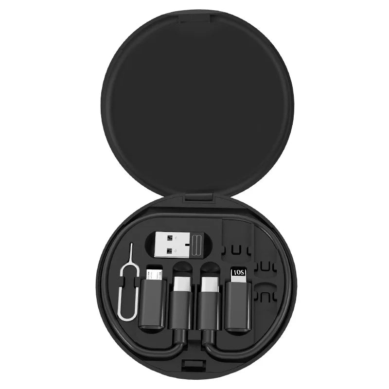 Multi USB-C 60W Charging Cable Kit - USB-A and USB-C Adapter Set for Lightning, Micro USB, and Type-C Devices