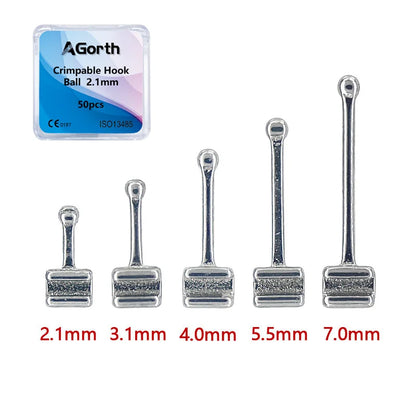 50Pcs Orthodontic Crimpable Hooks Set – Bondable Sliding Long & Short Dental Archwire Bracket Hooks Multi-Function Kit