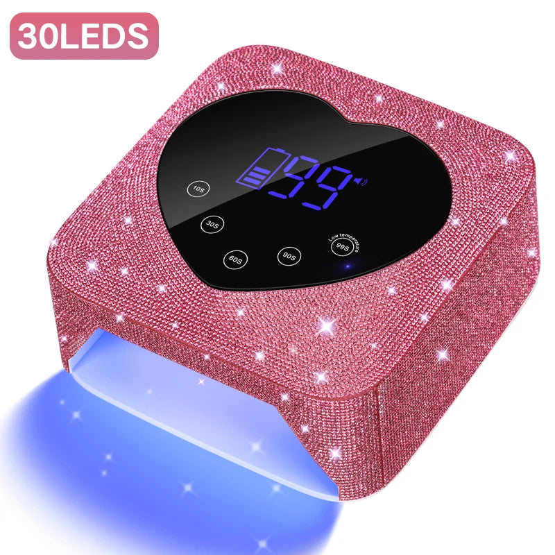 Rechargeable UV LED Nail Lamp – 30 LEDs Cordless Professional Gel Curing Light with Touch Screen, Salon Tools