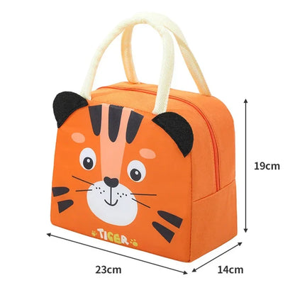 Cartoon Children’s Lunch Bag – Thermal Insulated, Waterproof Oxford Cloth Tote with Aluminum Film, Portable and High-Quality