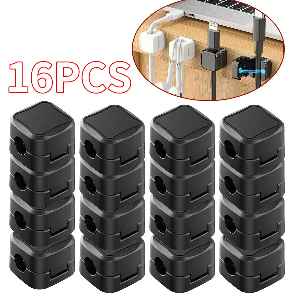 Magnetic Cable Clips – Adjustable Cord Holders for Desk Cable Management, 4/8/16/36PCS Organizer