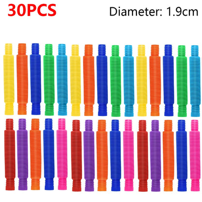 Colorful Pop Tubes Fidget Toys - Telescopic Sensory Stress Relief Toys for Kids & Adults