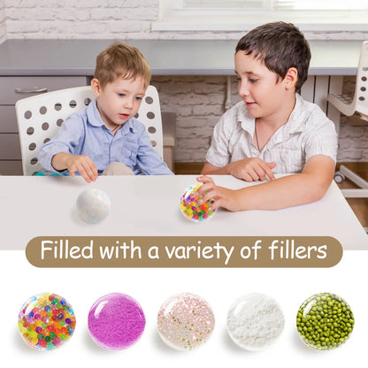 15pcs DIY Stress Ball Kit – Blank Pressure Balls with Expander Tool for Making Custom Stress Toys