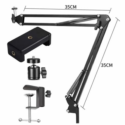 FGCLSY Flexible Arm Tripod for Phone – 360° Rotation, Foldable Table Stand for Desktop, Laptop, Online Video, Live Streaming, Overhead Shots