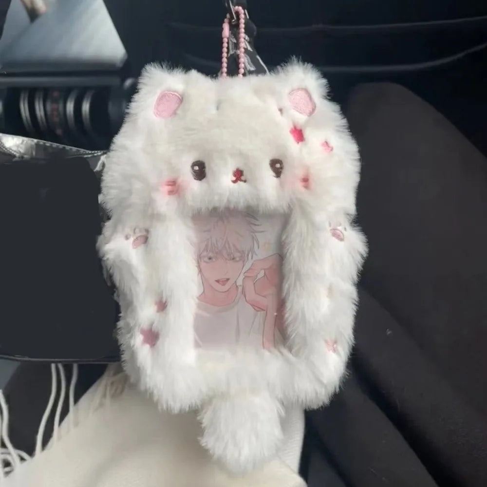 Multifunctional Rabbit & Dog Photocard Case - Cute Photo Card Holder for Idol Photos, Collectibles & Protective Storage