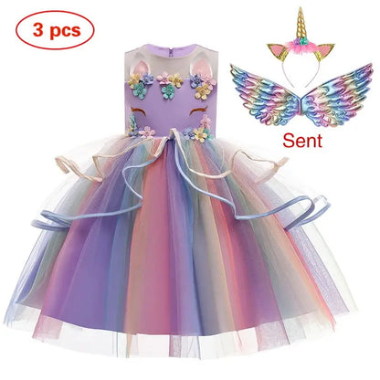 Baby Girls Unicorn Tutu Dress – Pastel Rainbow Princess Birthday & Halloween Costume
