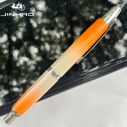 Jinhao 10 Metal Fountain Pen – Press-Out Nib, Retractable Fine Nib with Ink Converter