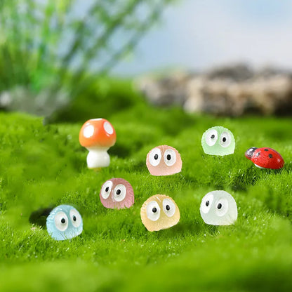 20Pcs Luminous Mini Figurines – Glowing Briquettes, Elfs, Black Ball & Duck for Fairy Garden Home Decor