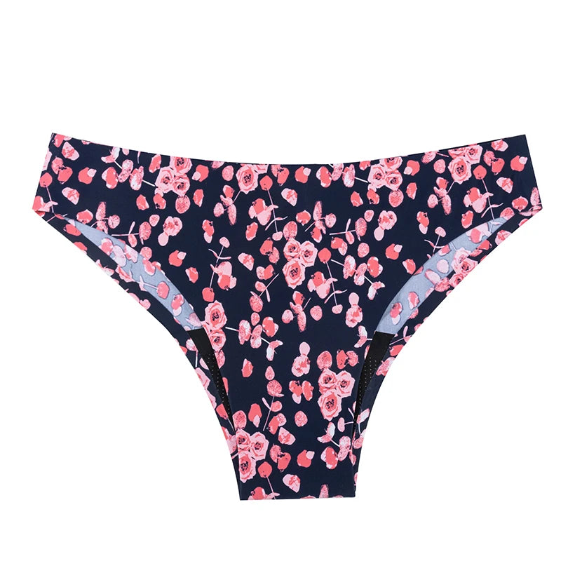 Teen Girls Seamless 4-Layer Leakproof Period Swim Bikini — Fast-Absorb Menstrual Beachwear