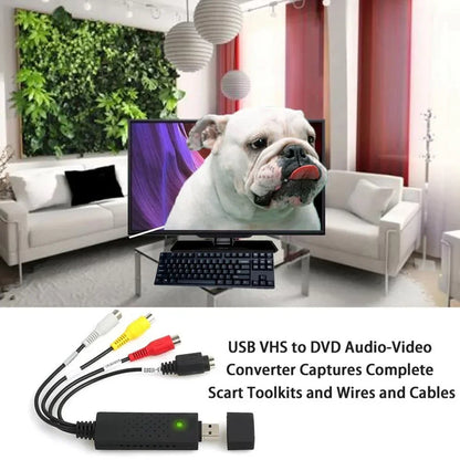 USB 2.0 VHS to DVD Video Converter – Capture Analog Video to Digital Format for IPTV, Audio, and Gaming