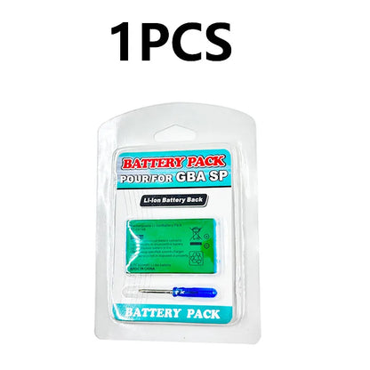 Rechargeable 850mAh Lithium-Ion Battery Pack with Screwdriver — Replacement for Game Boy Advance GBA SP 896C