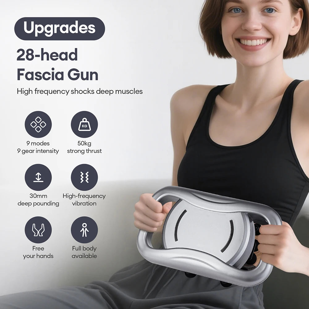 48-Head Body Massage Gun — High-Frequency Vibration Fascia Massager for Neck, Back, Waist, Thigh & Shoulder Muscle Relief