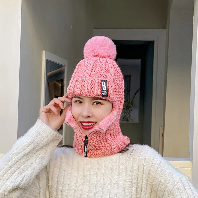 Full Face Cover Ski Mask Hat - 3 Holes Balaclava, Windproof Knit Beanie for Army, Tactical, and Winter Warmth, Unisex
