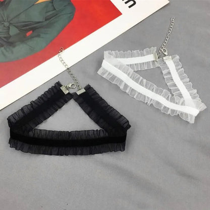 Short Lace Choker Necklace for Women & Girls – Black/White Romantic Fashion Jewelry, Party Gift