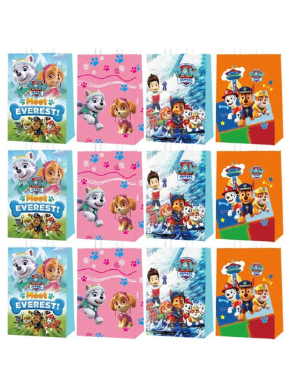 12Pcs Paw Patrol Party Favor Boxes – Vellum Paper Gift Bags for Cake, Candy & Cookies Baby Shower & Birthday Decorations