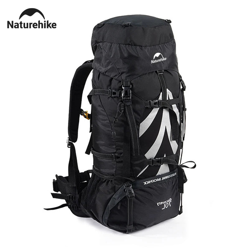 Naturehike 70L Camping Backpack — Large Capacity Ergonomic Hiking & Trekking Bag for Men with Rain Cover