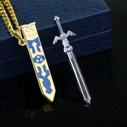 The Legend of Zelda Skyward Sword Necklace – Game Fan Keychain Pendant Jewelry for Men, Gaming Accessories & Collectors