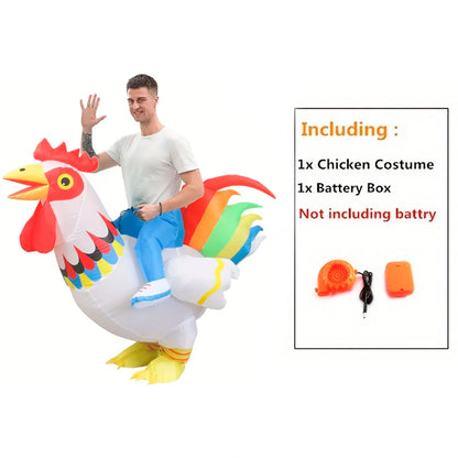 Colorful Rooster Inflatable Costume – Halloween & Holiday Party Animal Cosplay Performance Outfit