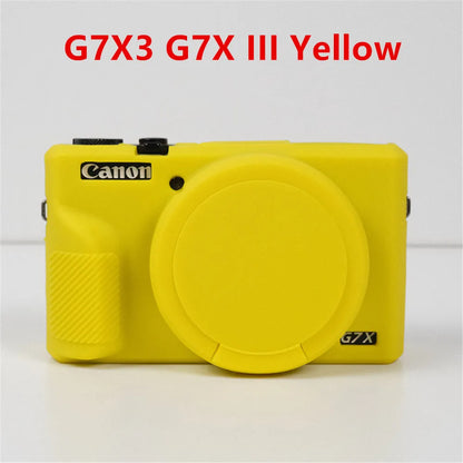 Canon G7X Silicone Camera Case - Soft Rubber Shockproof Body Cover with Lens Cap for G7X Mark II III G7XII G7X2 G7XIII G7X3