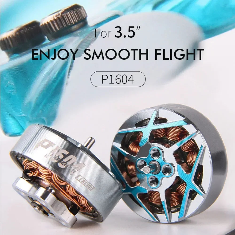 T-Motor P1604 FPV Brushless Motor — KV2850 6S / KV3800 4S, 2mm Shaft for 3.5-Inch Freestyle Sub-250g Racing Drone