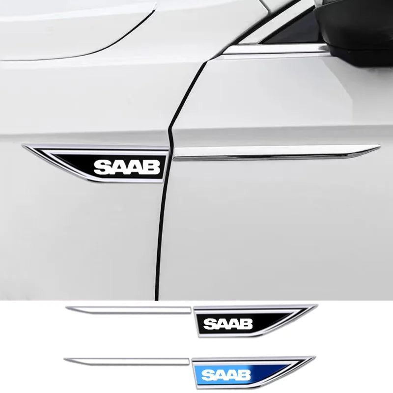 Stainless Steel Car Fender Side Blade Decal – Body Protective Sticker for SAAB 9-3, 9-5, 900, 9000