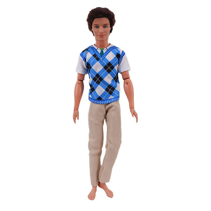 1/6 Boyfriend Doll Clothes Set — High-Quality Sparkling Top & Pants with Wool Hat for Ken Dolls