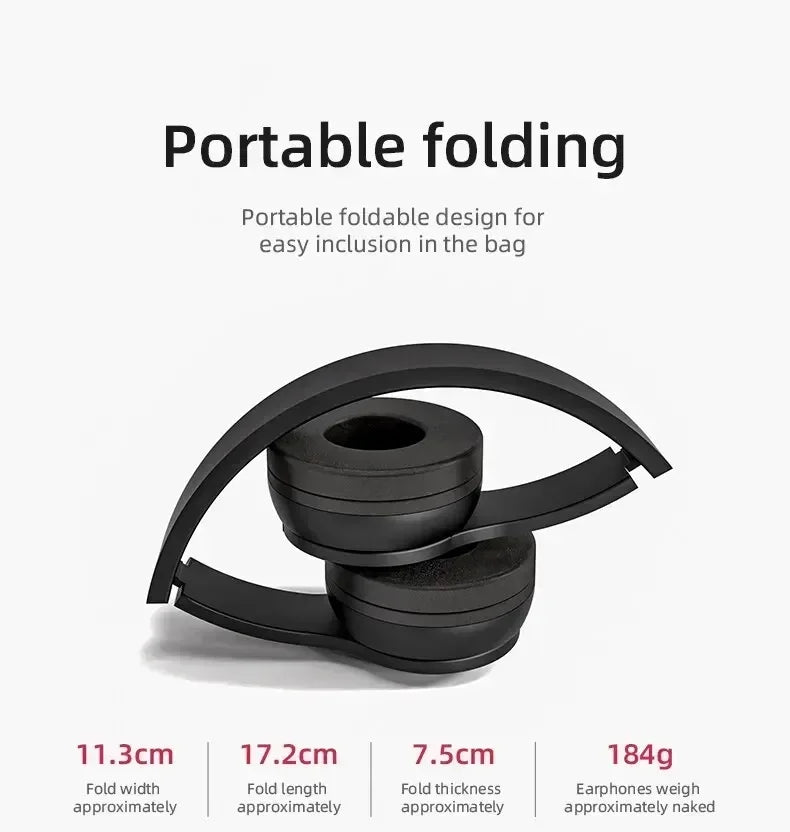 2025 New Stereo P47 Bluetooth Headset – Wireless 5.0 Sports Gaming Headset, Folding Design for iPhone & Xiaomi