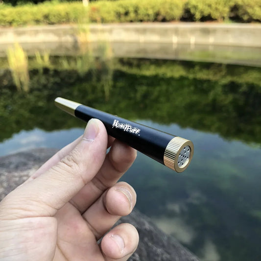 Metal Cone Herb Pipe - Removable Activated Carbon Filter Tobacco Smoking Pipe with Mouth Tips