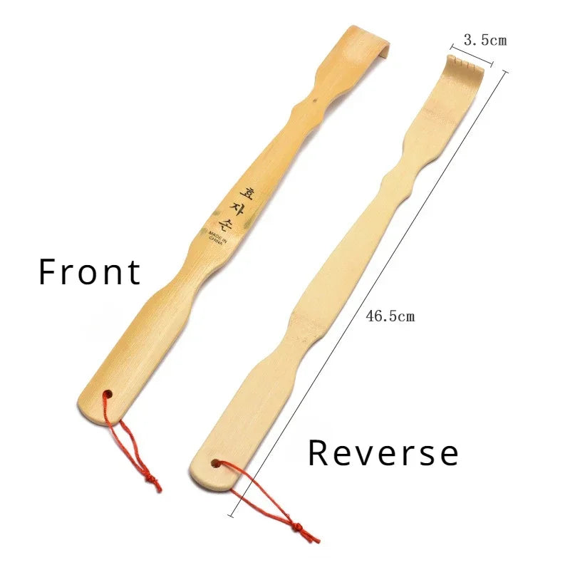 Bamboo Back Scratcher and Body Roller - Durable Wooden Massager Stick