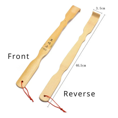 Bamboo Back Scratcher and Body Roller - Durable Wooden Massager Stick
