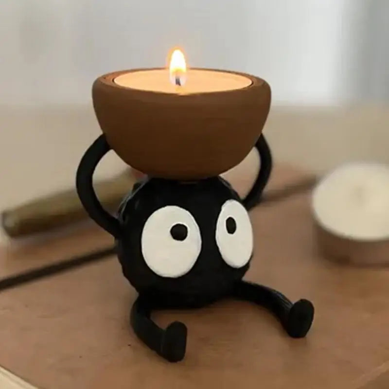 Cute 3D Printed Candlestick Holders – Tea Light & Briquette Candle Stand, Small Decorative Candle Holder