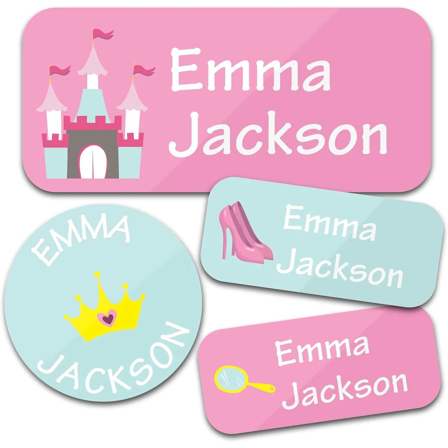 140PCS Custom Waterproof Name Stickers - Cartoon Personalized Labels for Clothes & Personal Items