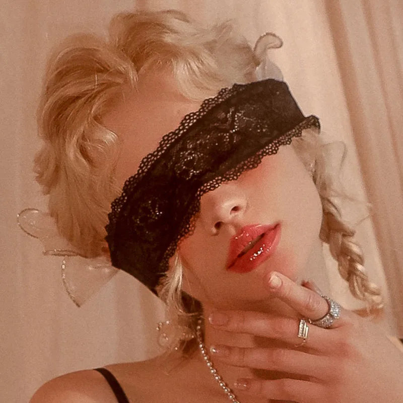 Fashion Lace Eye Mask — Hollow Out See-Through Blindfold, Adjustable Masquerade Mask for Party & Club Accessories
