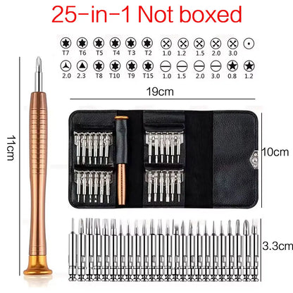 152/25-in-1 Precision Screwdriver Set – Professional Laptop & Computer Repair Kit with T5/T6 Torx Drivers