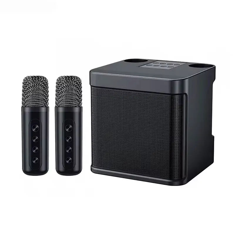 Portable Karaoke Machine with 2 Wireless Microphones — Boombox Player with AUX, TF Card, U Disk & Voice Changer for Parties