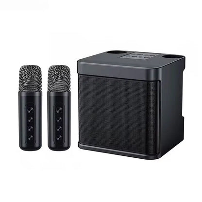 Portable Karaoke Machine with 2 Wireless Microphones — Boombox Player with AUX, TF Card, U Disk & Voice Changer for Parties