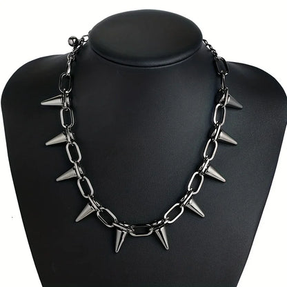 Punk Gothic Studded Spike Choker Necklace – Vintage Rivet Hip Hop Jewelry for Party, Birthday & Valentine’s Day Gift for Lovers