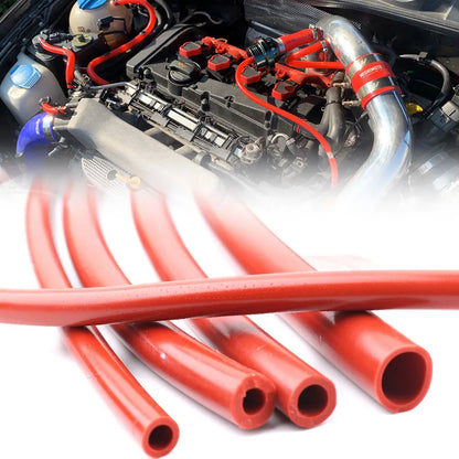 Universal Auto Car Vacuum Silicone Hose – Racing Line Pipe in Red, 1-50 Meter Length, Available in 3/5/4/6/8/10/12/14mm, High-Quality Soft Silicone Tube