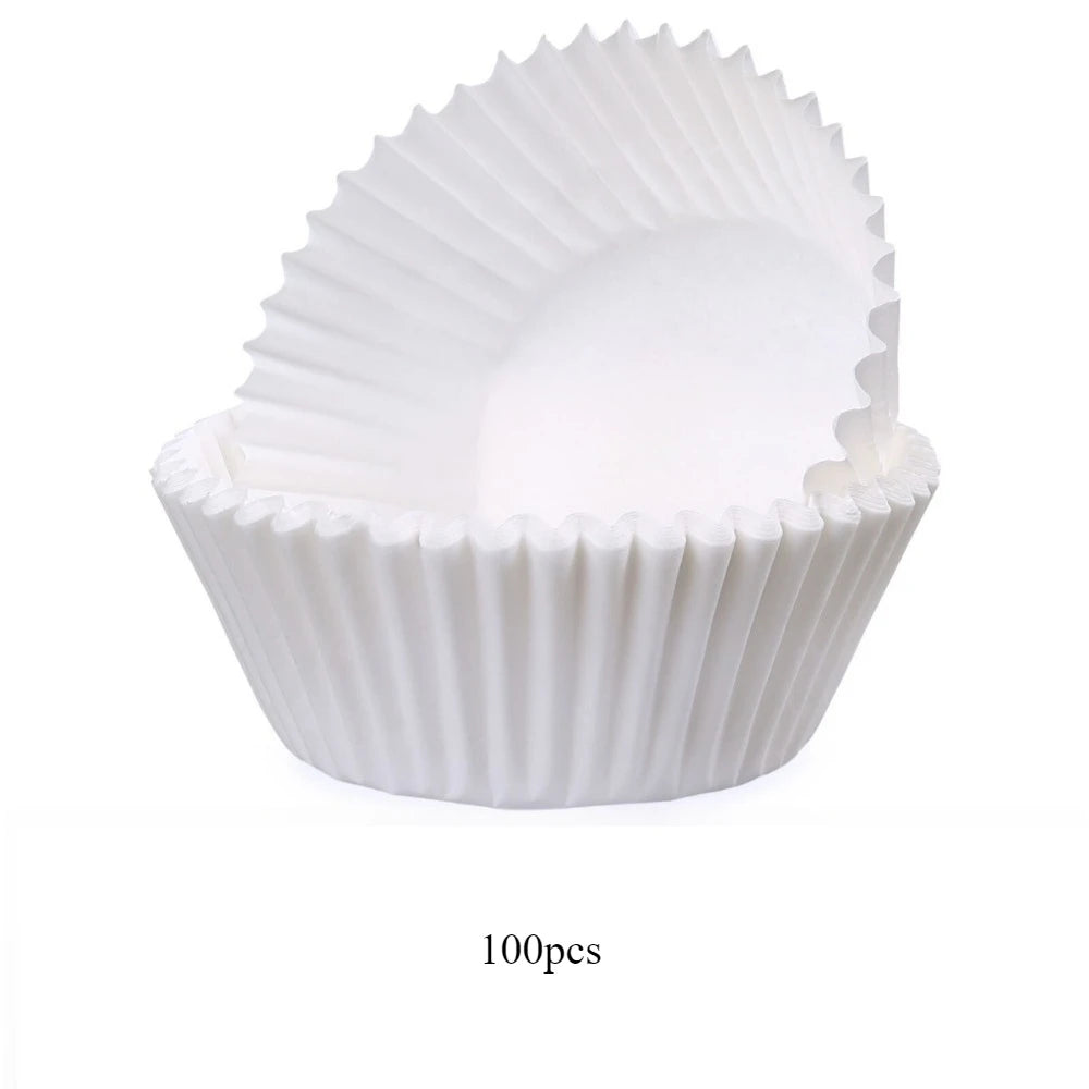 100 Count Food Grade Non-Stick Baking Cups, Greaseproof Cupcake Liners for Desserts & Microwave Use