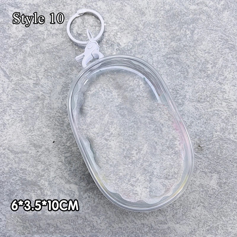Transparent Jewelry Organizer Box – Plastic Storage Pouch with Keychain, Dustproof Case, Cute Doll Bag for Accessories