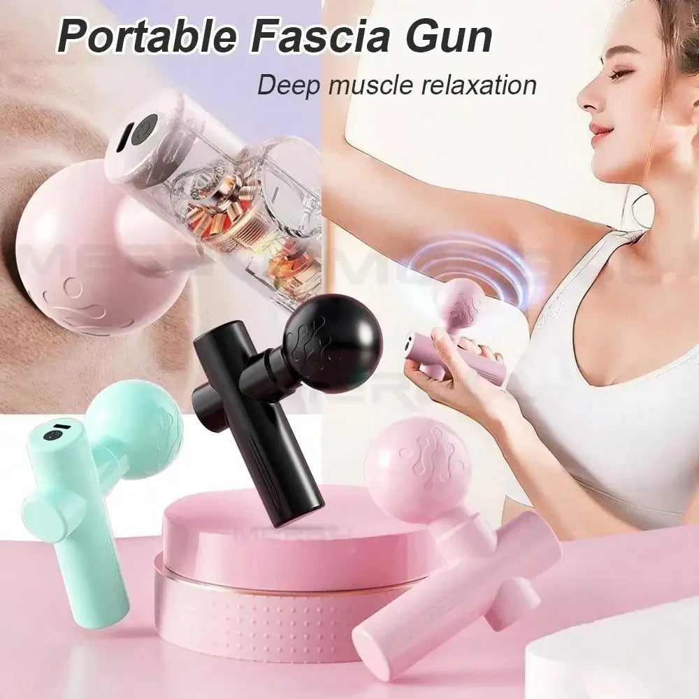 Mini Massage Gun - Portable Vibrating Fascia & Muscle Relaxation Device for Neck and Body Fitness Recovery