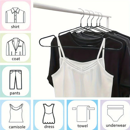 10PCS Metal Non-Slip Clothes Hangers – Durable Space-Saving Wardrobe Organizer for Bedroom & Home