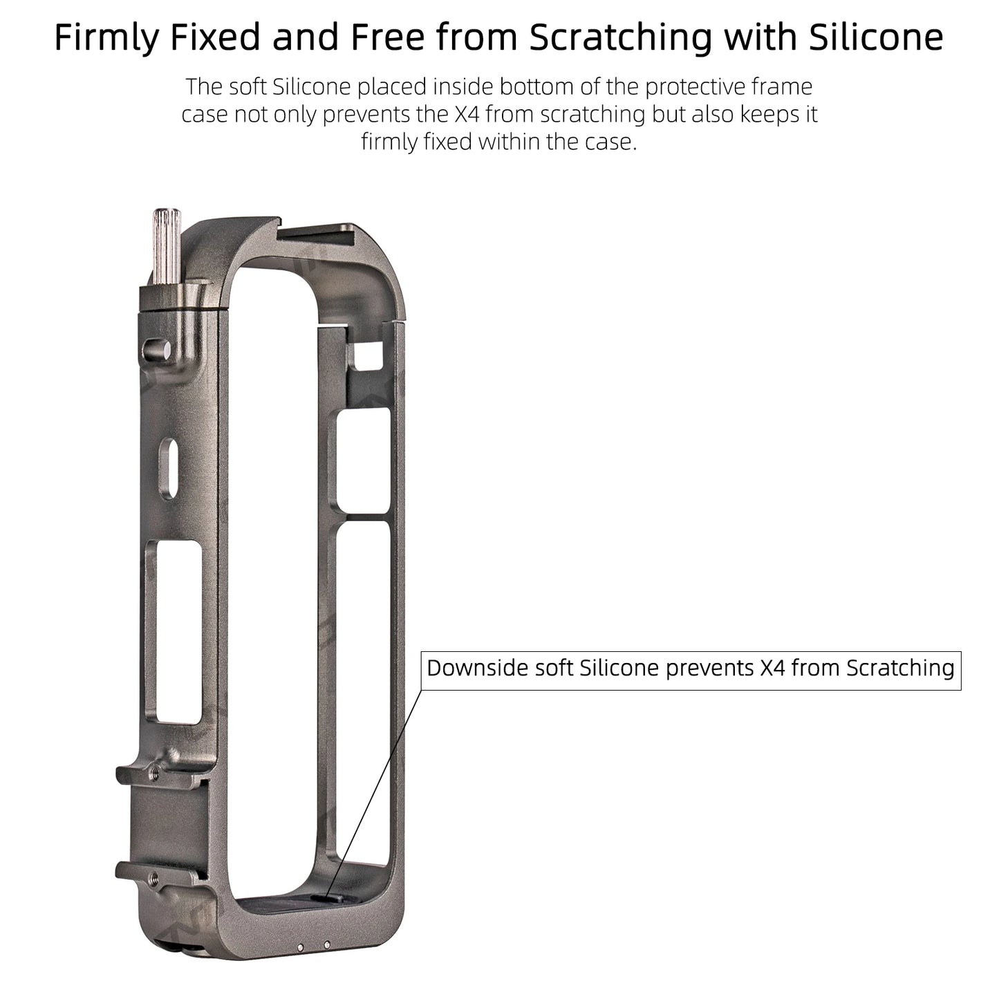 Aluminum Protective Frame for Insta360 X4 - Metal Durable Housing Cage with Cold Shoe Mount, Camera Accessories
