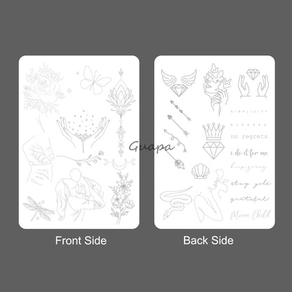 Silicone Practice Skin for Permanent Makeup — Double-Sided Latex Sheet with Brows Design for Hair Stroke Training