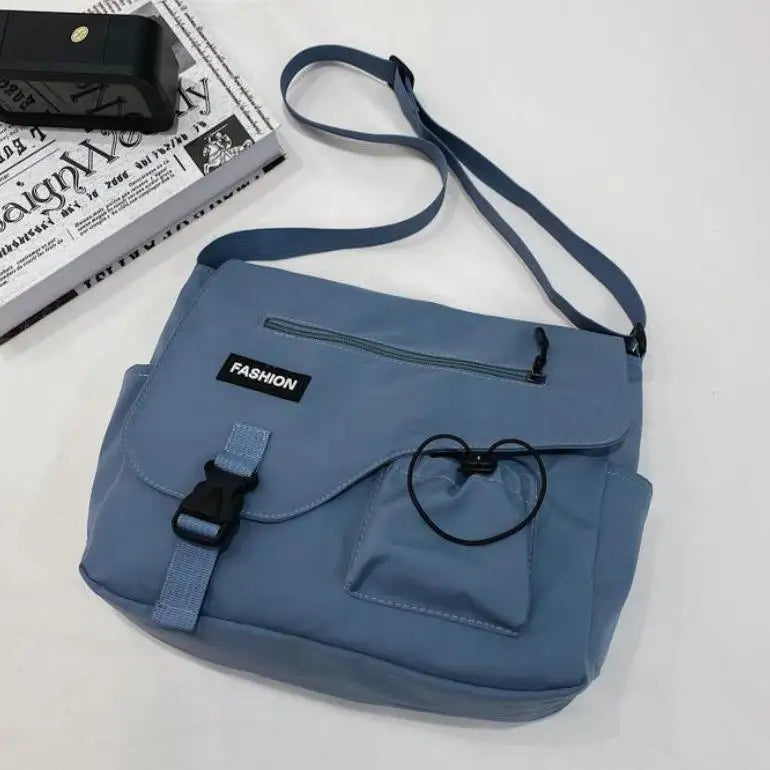 Men’s Large Capacity Messenger Bag – Fashion Canvas Nylon Crossbody Shoulder Bag for Casual & Student Use