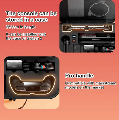 Large Waterproof Carrying Bag for Switch 2 – Travel Storage Case with Charger & Handle Slot, Anti-Scratch Game Accessories Organizer