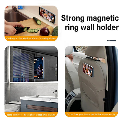 Magnetic Ring Holder for iPhone & iPad – Wall and Car Phone Stand Compatible with Magsafe Cases