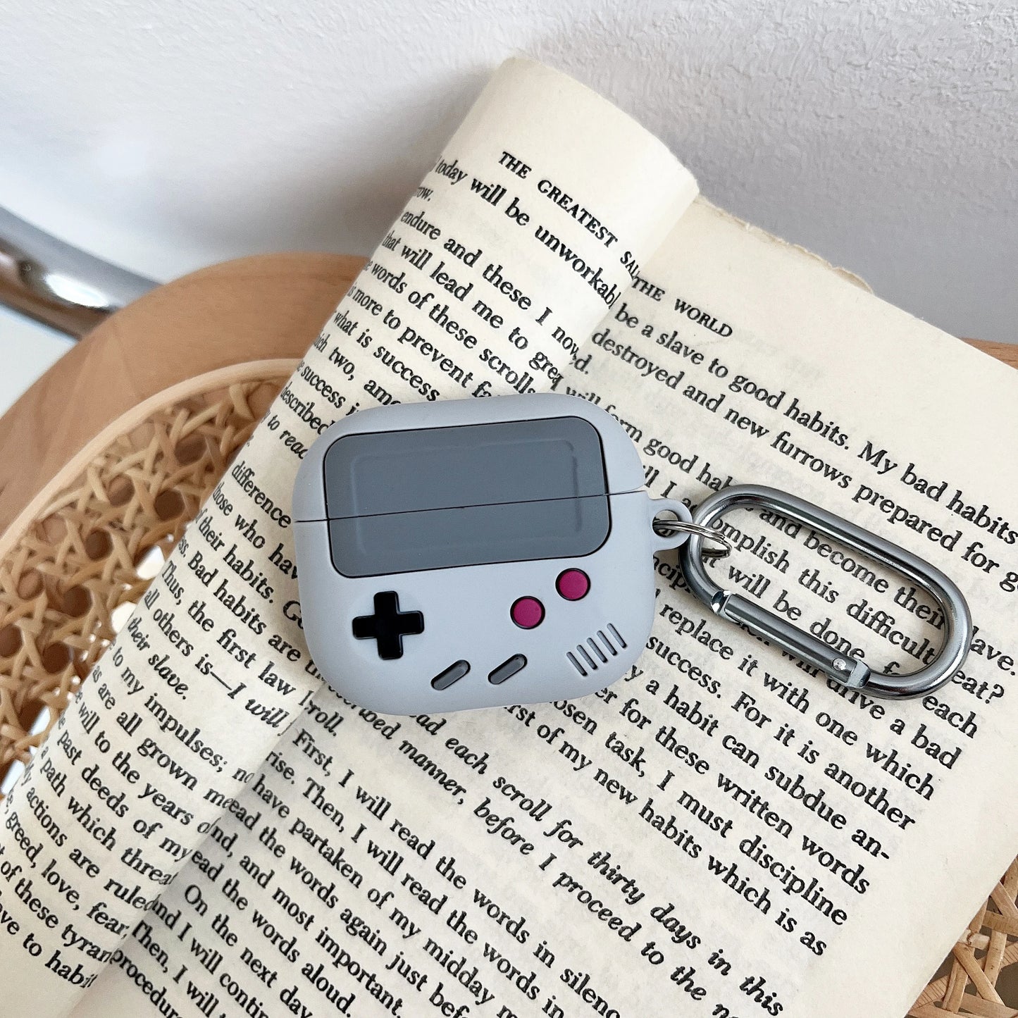 Silicone Protective Case for AirPods – Soft Cover for AirPods Pro, AirPods 2 & 3 (2021), Game Boy Design