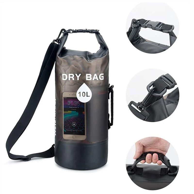 Waterproof Dry Bag - 10L/20L Storage Pack for Swimming, Trekking, Rafting, Kayaking & Boating